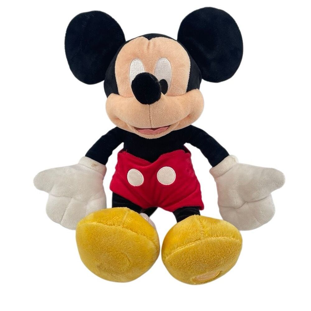 Disney Store Mickey Mouse Plush 17” Classic Red Shorts Yellow Shoes Stuffed Toy